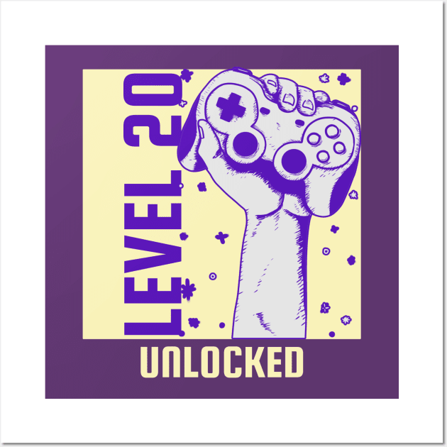 Level 20 unlocked - gaming birthday inspired Wall Art by WizardingWorld